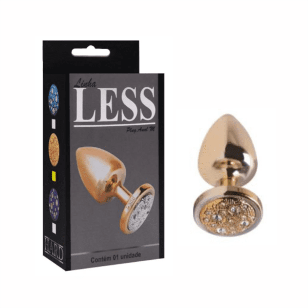 Plug Less Abs Dourado Pedra Cravejada Hard